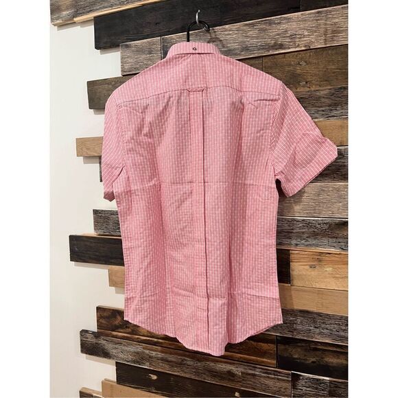 Ben Sherman NWT Men's Casual Button Shirt Coral Salmon Peach sz Small - Picture 2 of 5